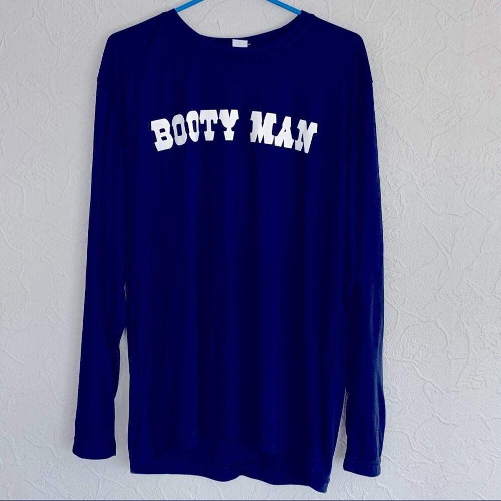 NEW MENS POLYESTER DRIFIT NAVY LONGSLEEVE BOOTY MAN CREW SHIRT SIZE XL